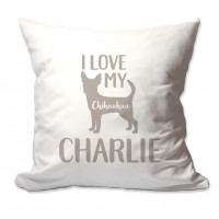 4 Wooden Shoes Personalized I Love My Chihuahua Throw Pillow FWDS1650